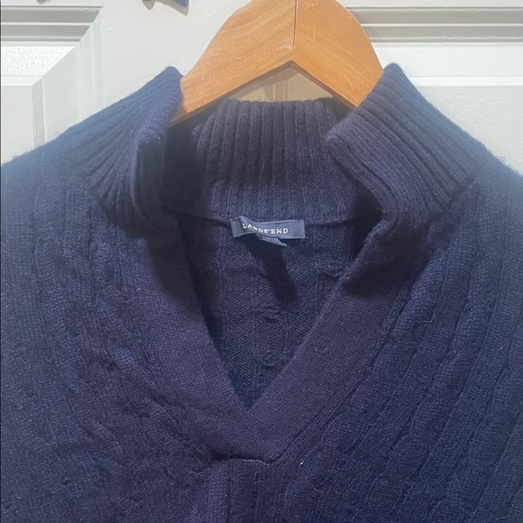 Lands' End Dark Blue Knit Kaschmir Sweater - Picture 6 of 6